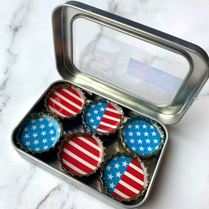 Bottle Cap Magnets - Stars & Stripes