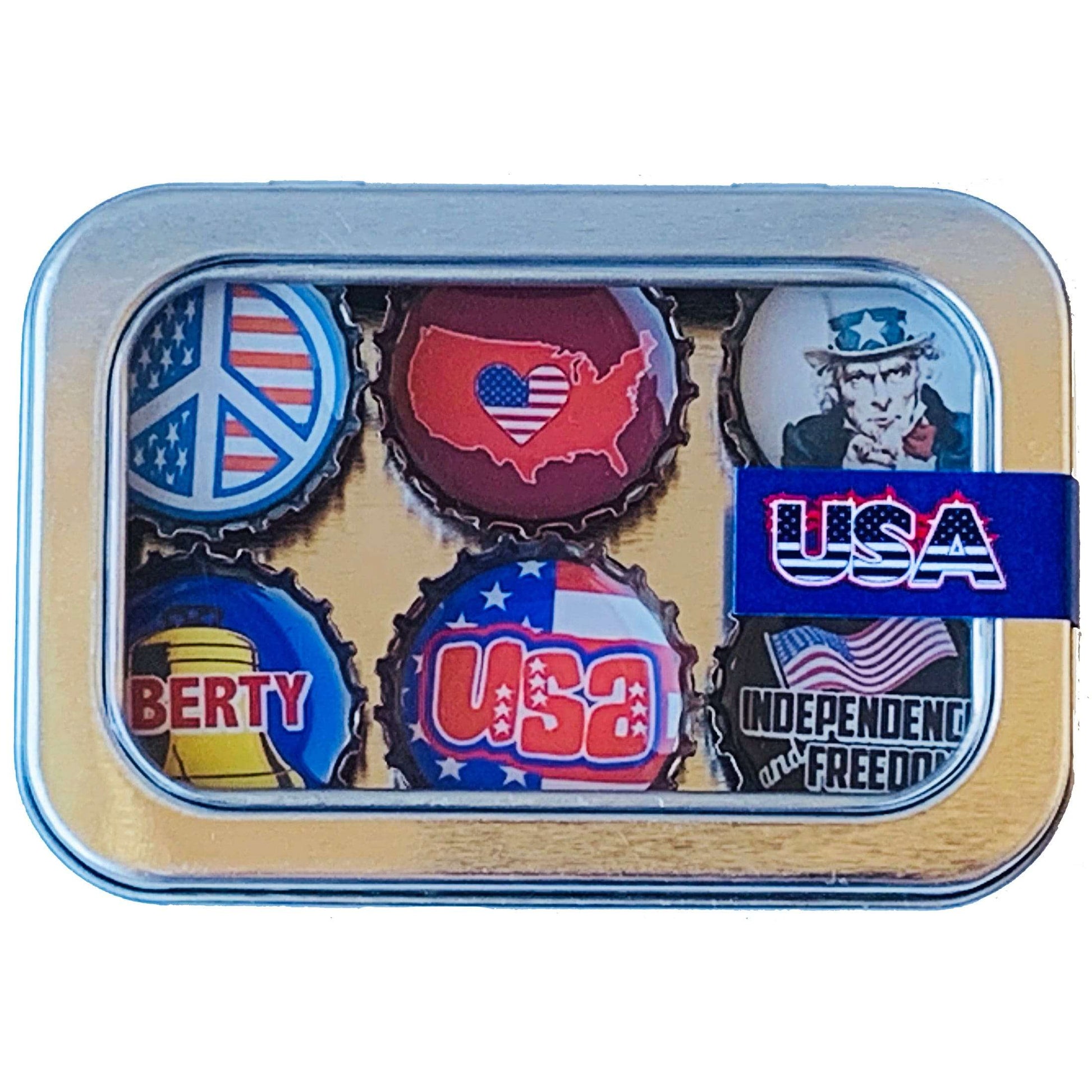 Bottle Cap Magnets - USA