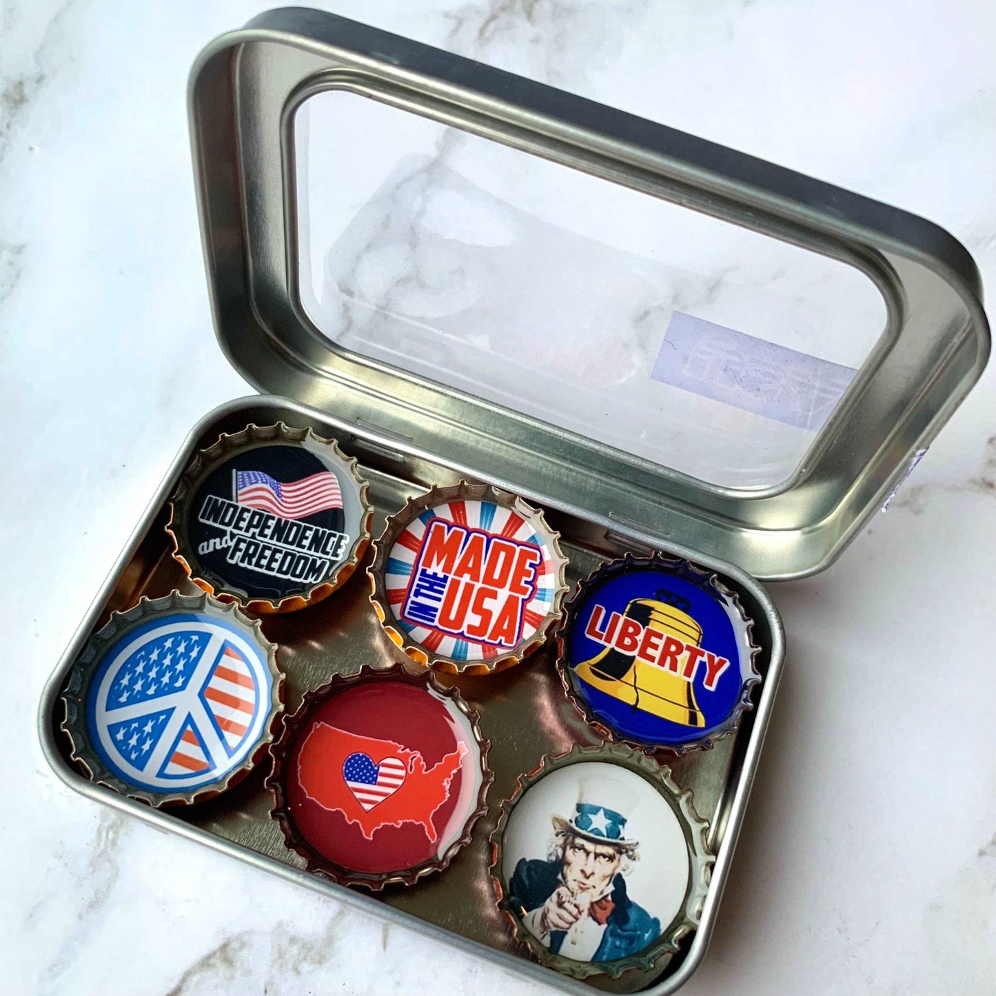 Bottle Cap Magnets - USA