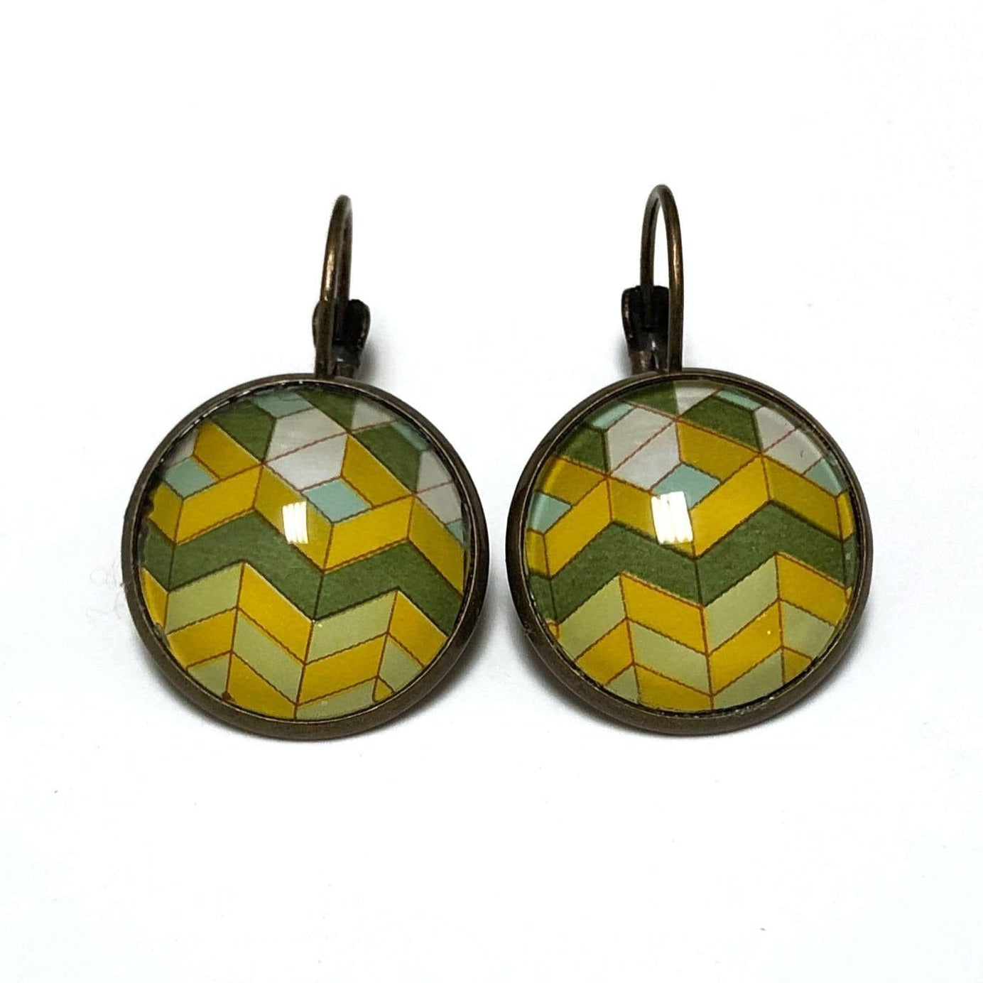 Postage Stamp Earrings - 1982 UK Chevron Stamp